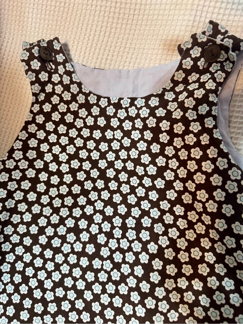 Classic Brown Floral Pinafore Dress for Kids